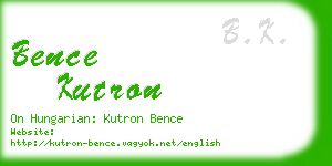 bence kutron business card